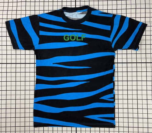 GOLF WANG BLUE TIGER STRIPE t shirt S 