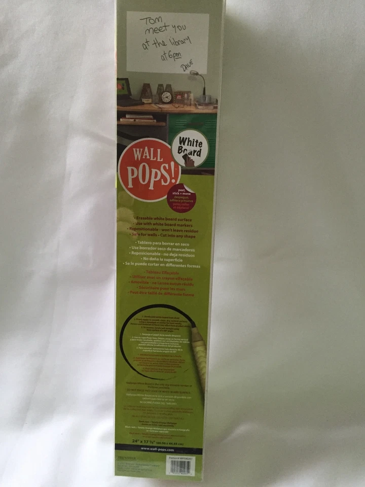 Dry Erase Message Board Peel & Stick White 24 x 17.5" Brewster Wall Pops NEW - Image 3 of 3