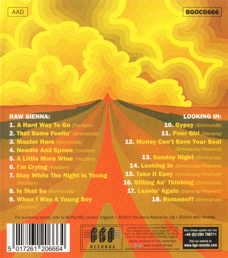 Savoy Brown &bull; Raw Sienna / Looking In CD 2005 BGO Records UK &bull;&bull; NEW &bull;&bull;