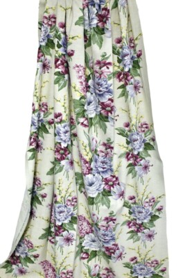 VTG Drapes 4 Panels Cottagecore Shabby Pussy Willows Joanna Floral  52x72 