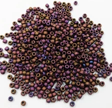 Vintage Glass Seed Beads TOHO Japan Matte Opaque Mulberry Rust 8/0       C33-141