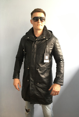 BLK DNM leather shearling  fishtail parka coat jacket SALE