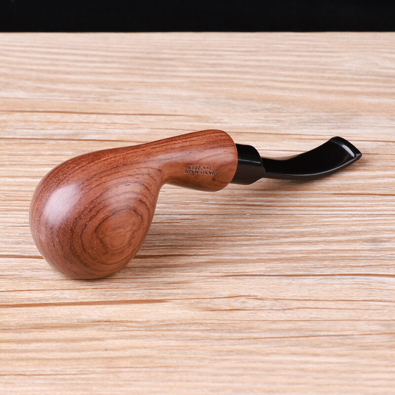 Rosewood Tobacco Pipe 9mm Carbon Filter Bent Stem Mouthpiece Wood Smoking Pipe