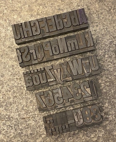 A-Z + 0-9 große Bleischrift Bleialphabet Buchstaben Letter Stempel Bleistempel . - Bild 3 von 3
