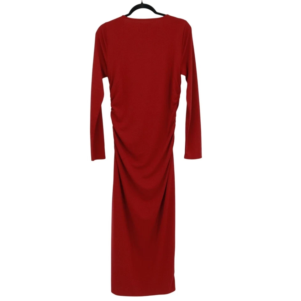 J. Vestido Crew Jersey Crepé Para Mujer M Rojo Evento Fiesta Bodycon Vacaciones Festivo Nuevo con Etiquetas Foto 4 de 4