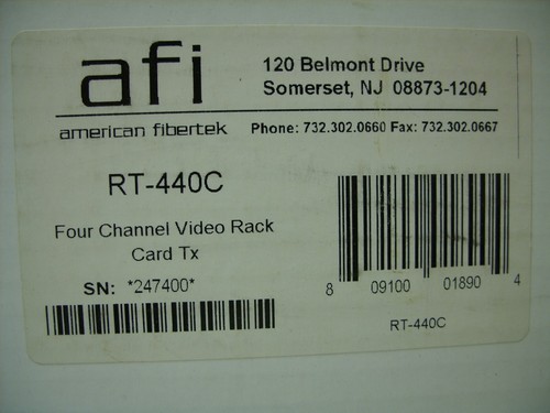 Indicador de nivel de video American Fibertek RT-440C VLI 4 canales tarjeta rack de video Tx - Imagen 2 de 10