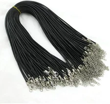 18" 50Pcs Leather String Charms Necklace Cords Wholesale Rope Bulk Lot Cords
