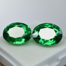Natural Colombian Emerald Pair 34.80 Ct Loose Gemstone GIE CERTIFIED Oval Cut