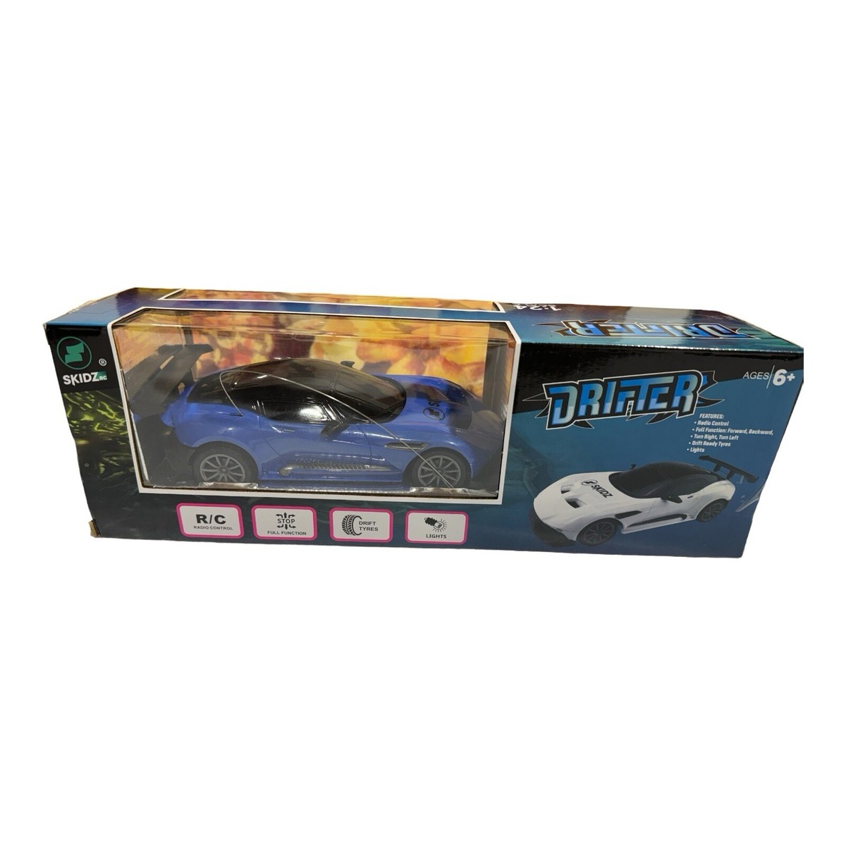 Skidz RC 1:24 Scale Remote Control Drifter Racer Car (Blue) | eBay