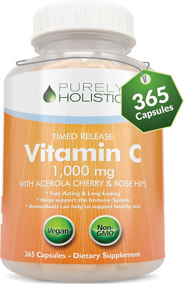 Vitamin C 1000Mg, 365 Capsules, 12 Month Supply, 2 Stage Timed Release with A...