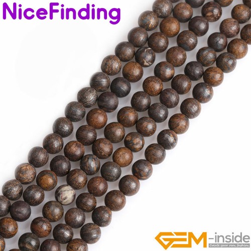 Brown Bronzite Jasper Natural Matte Round Loose Beads Jewelry Making Strand - Picture 15 of 27