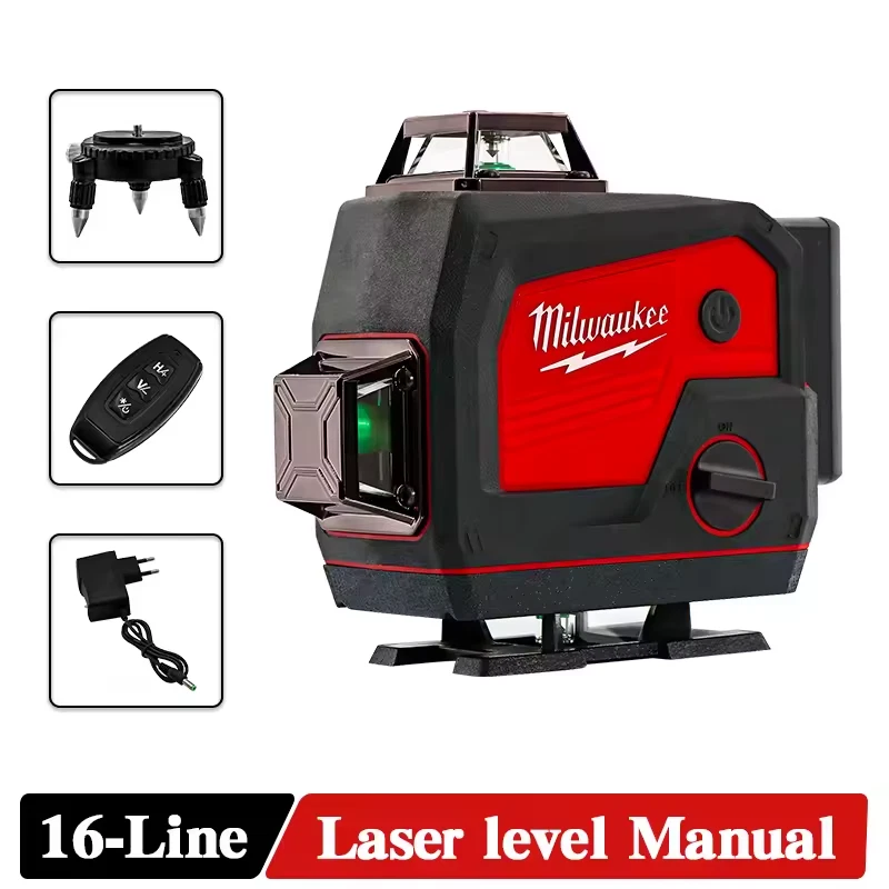 Milwaukee Laser Level Green 16 Lines 4D Self Leveling 360 Horizontal