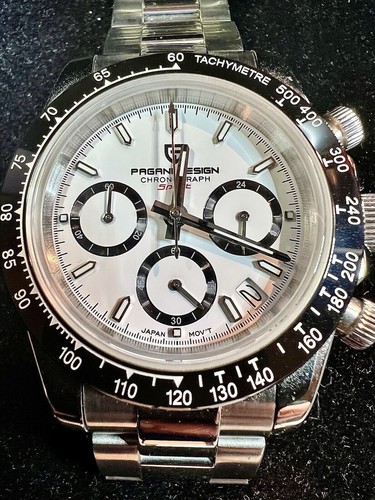 PAGANI DESIGN 1644 Quartz Chronograph Watch Stainless Band, Box & Papers - Picture 5 of 10