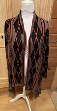 Sweet Sinammon Aztec Print Long Sleeve Cardigan Sweater Shawl Wrap Size Medium