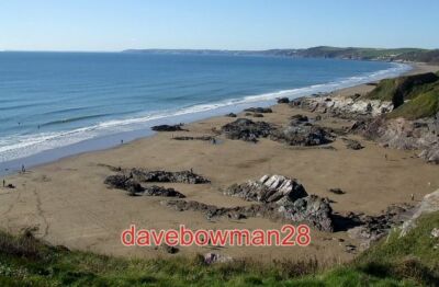 PHOTO  WHITSAND BAY LOOKING WEST FROM SHARROW POINT THERE IS A GREAT SWEEP OF SA