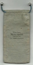 DrawString BAG 5 1/2" Tincture Mercresin Trademark Reg The Upjohn Company 1940s