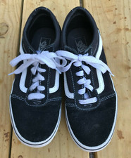 VANS OLD SKOOL BLACK/WHITE LOW SUEDE CANVAS CLASSIC Youth Size 4.0