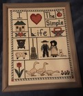 Framed Finished Cross Stitch "I Love the Simple Life" — photo 1