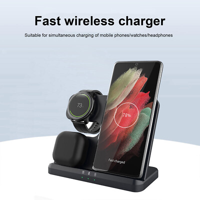 3in1 Wireless Charging Station For Samsung Galaxy Watch Ultra S25 Edge S24 Ultra