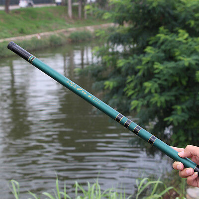 Stream Pole Telescopic Spinning Freshwater Fishing Rod FRP Glass Fiber 2.7m-7.2m