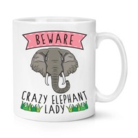 Beware VerrüCkte Elefant Damen 284Ml Becher Tasse - Lustig Tiere Scherz