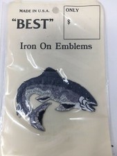 Vintage Fish Embroidery Patch Iron or Sew On Made in the USA