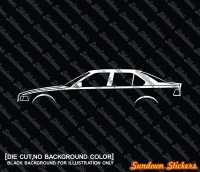 for BMW e36 3-series 325i 328i coupe 2x car silhouette stickers