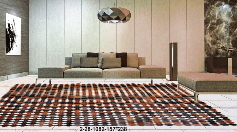 Modern floor rugs patchwork cow leather rug Bohemian new rugs 2-28 - Image 2 of 4