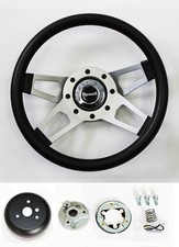 61-64 Barracuda Cuda Fury Belvedere Grant Black 4 Spoke Steering Wheel 13 12 61-64 Barracuda Cuda Fury Belvedere Grant Black 4 Spoke Steering Wheel 13 12