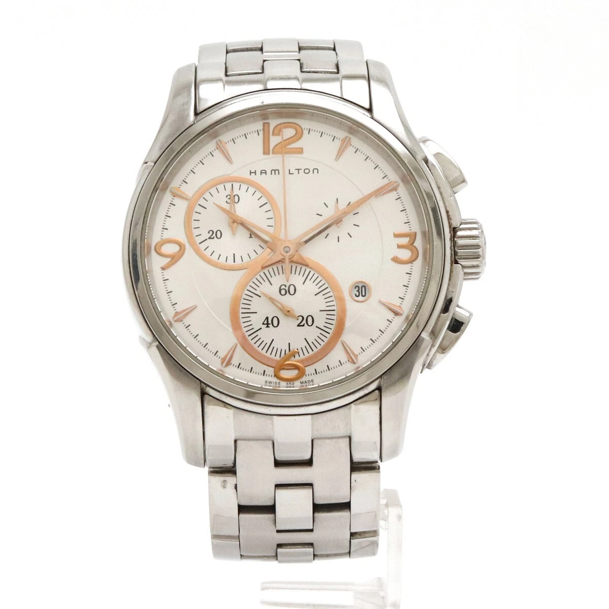 HAMILTON Jazz Master Silver Dial Date Chronograph SS Quartz Watch H326120