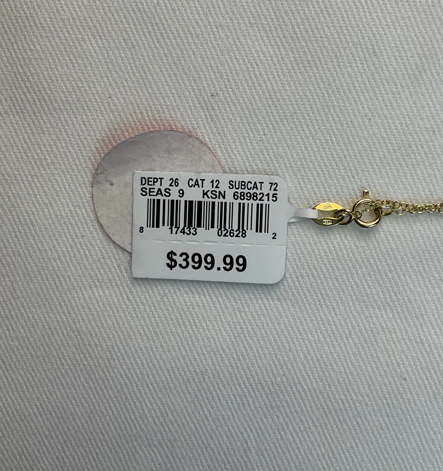 Collar de plata enchapado en oro con diamantes Eternal Treasures 0,15 CTTW - Nuevo con etiquetas Foto 4 de 4