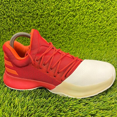 Adidas Harden Boys Size White Red Athletic Basketball Shoes  Sneakers