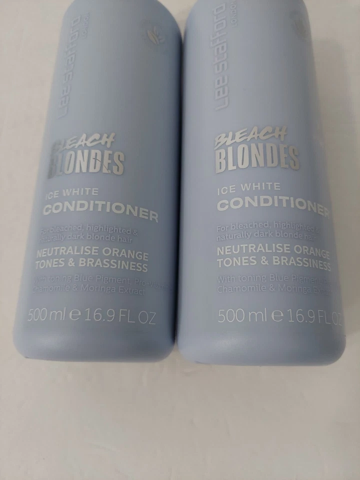 Paquete de 2 acondicionadores Lee Stafford, rubios blanqueadores, blanco hielo 16,9 fl oz cada uno sellado Foto 2 de 3