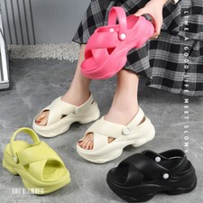 Woman Slides Sandals EVA Slippers Shoes Open Toe Slides Soft Thick Sole Non-Slip