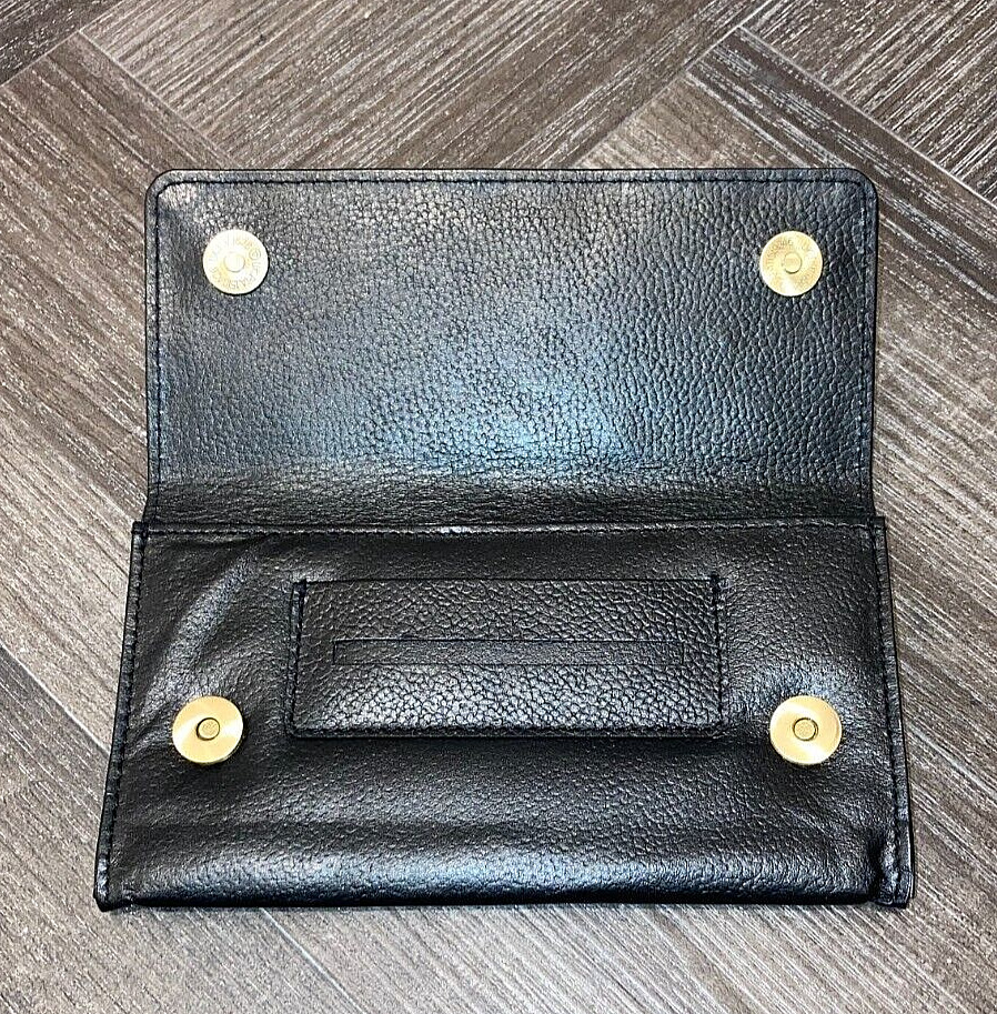 Brand New Real Genuine Leather Black Tobacco Pouch Case Organiser Quality UK