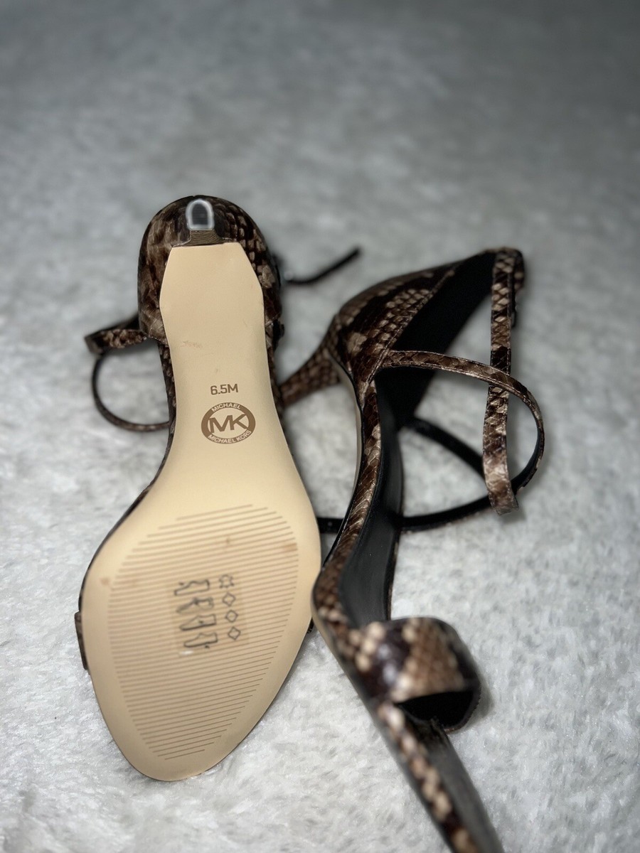 Michael Kors Jordyn Snake Embossed Faux Leather Sandals 6.5