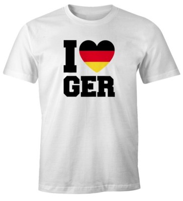 Men's T-Shirt I Love Germany Germany Heart Football World Cup Shirt Fan Shirt