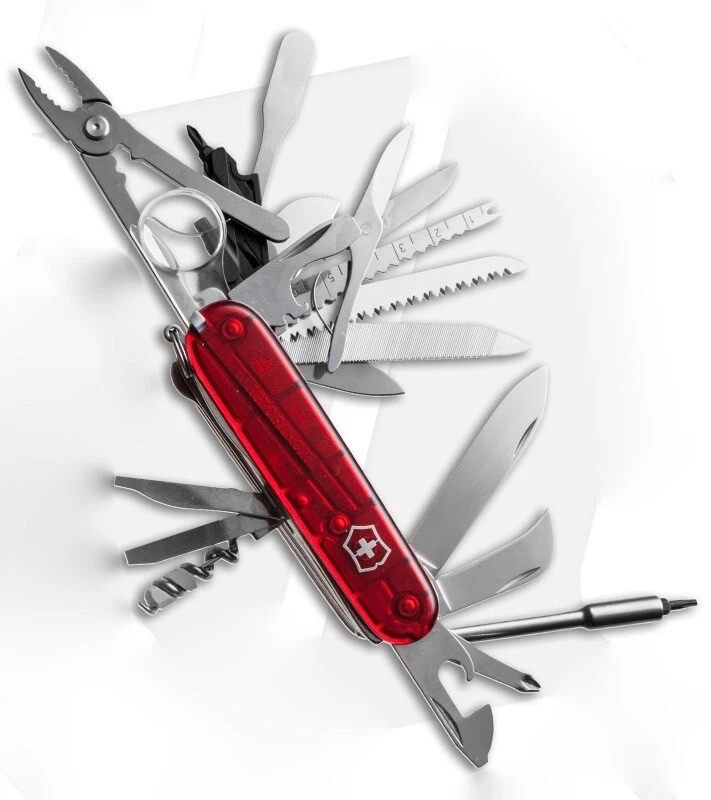 NAVAJA VICTORINOX SWISSCHAMP ROJA TRANSPARENTE 1.6795.T