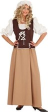 Handels Frau Magd Kostüm Kleid Damen Mittelalter Burgfräulein Burg Bauer Bäuerin