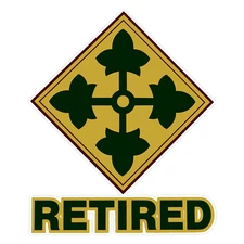 4th Infantry Division Retired Bumper Sticker Military Vinyl Soldier Decal 5"