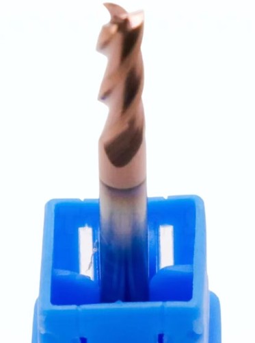 1/4" 3 Flute Carbide End Mill 37° Helix For Aluminum - ZRN Coated - Square End - Picture 3 of 5