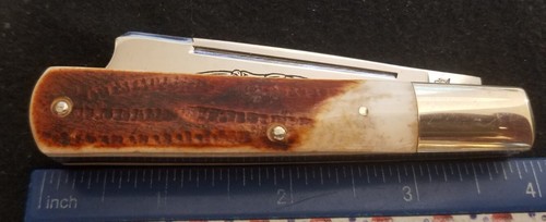 Parker Cut Co. One Arm Razor Jack Knife, Second Cut Stag Handles " - Picture 5 of 6