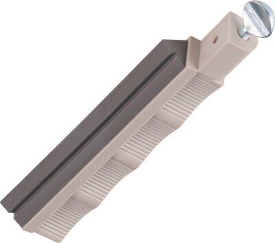 Lansky Serrated Edge Sharpener Sharpening Hone Medium Grit Finger Grooved Holder