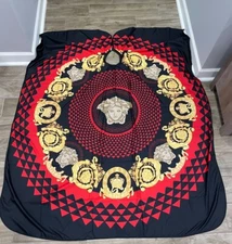 Barber and Hair Stylist Cape Medusa Red Gold and Black Design-Free Shipping