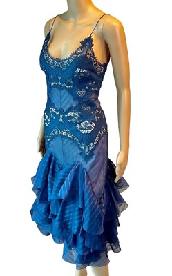 mens light blue dress pants ALEXANDER MCQUEEN RUNWAY S/S 2023 BLUE LEATHER BUSTIER DRESS main image 0