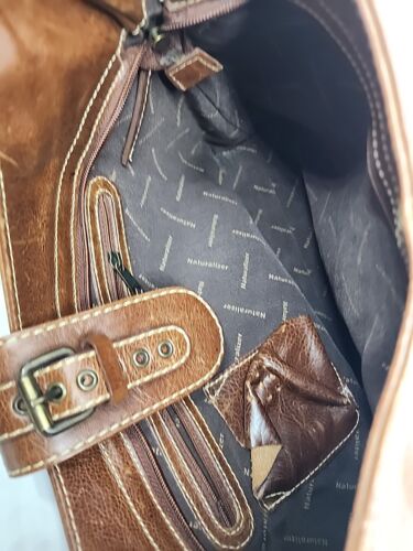 Borsa a tracolla Naturalizer pelle MARRONE borsetta fondo gomma chiusura cerniera - Foto 7 di 10