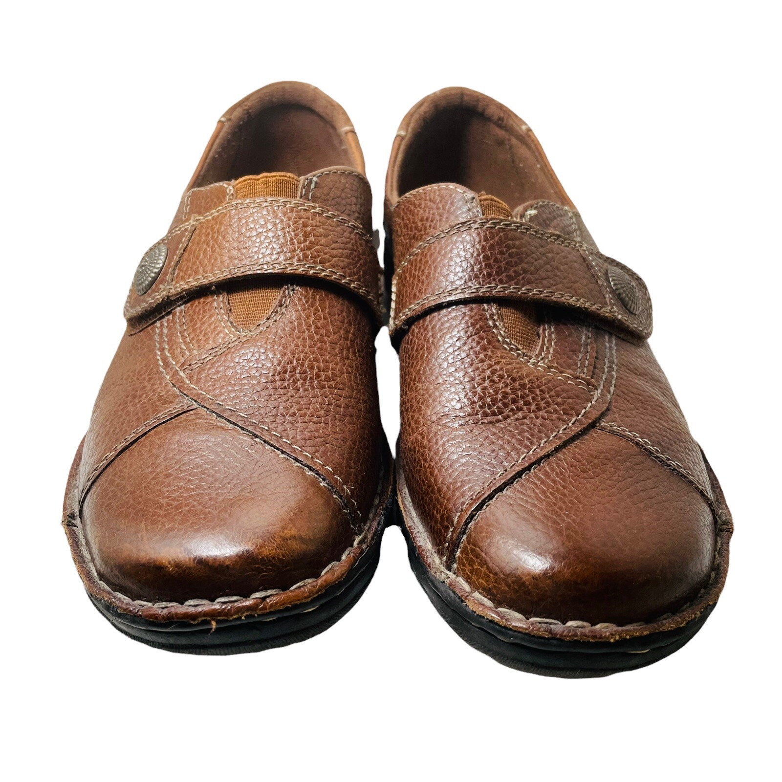 Earth Origins Evelyn Brown Leather Loafers Women Size… Gem