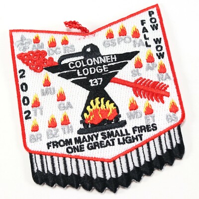 Vintage 2002 Colonneh 137 WWW Fall Pow Wow Boy Scouts America BSA OA Camp Patch