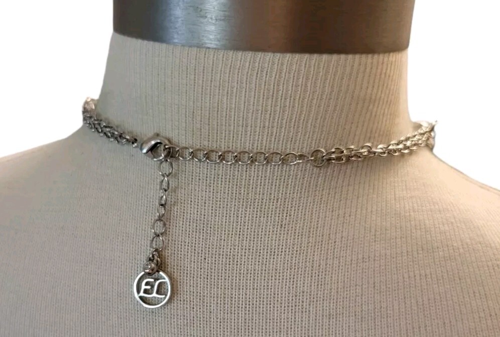 Erica Lyons Shell Silvertone Chain Double Strand … - image 5