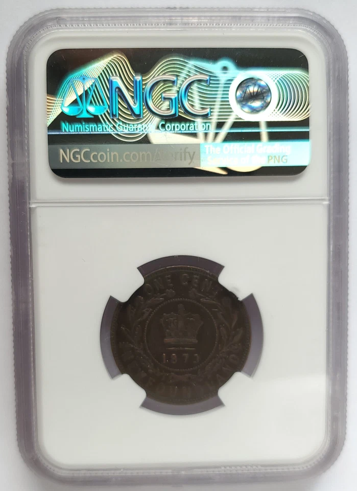 1873 NEWFOUNDLAND (CANADA) 1 CENT - NGC CERTIFIED XF40 - LARGE ONE CENT - Image 2 of 4